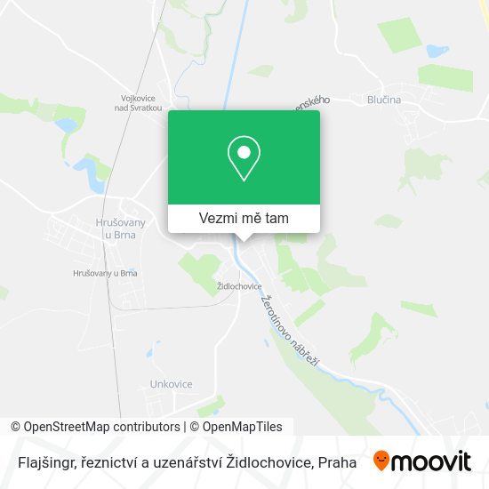 Flajšingr, řeznictví a uzenářství Židlochovice mapa