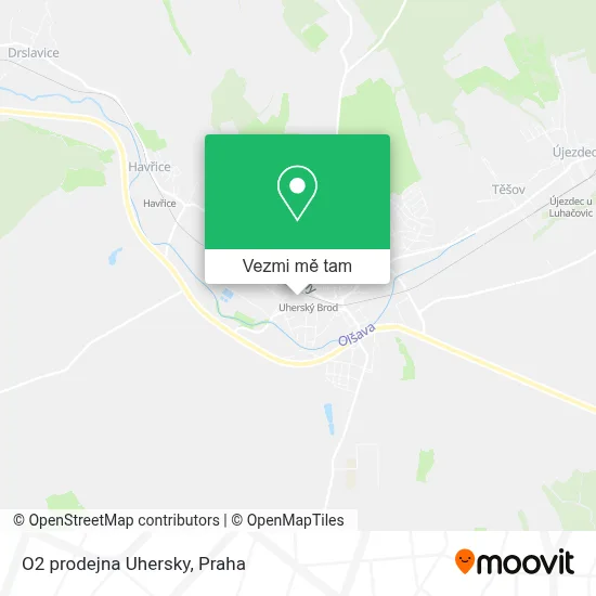 O2 prodejna Uhersky mapa