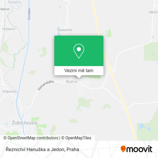 Řeznictví Hanuška a Jedon mapa