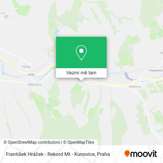 František Hráček - Rekord Mt - Kunovice mapa