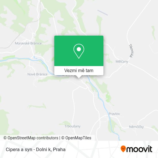 Cipera a syn - Dolni k mapa