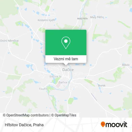 Hřbitov Dačice mapa