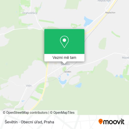 Ševětín - Obecní úřad mapa