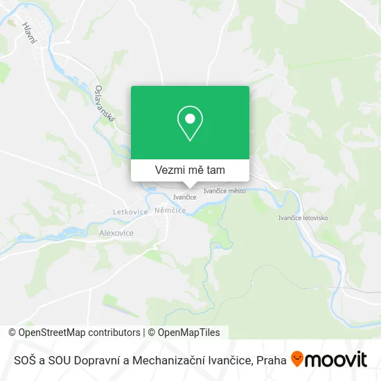 SOŠ a SOU Dopravní a Mechanizační Ivančice mapa