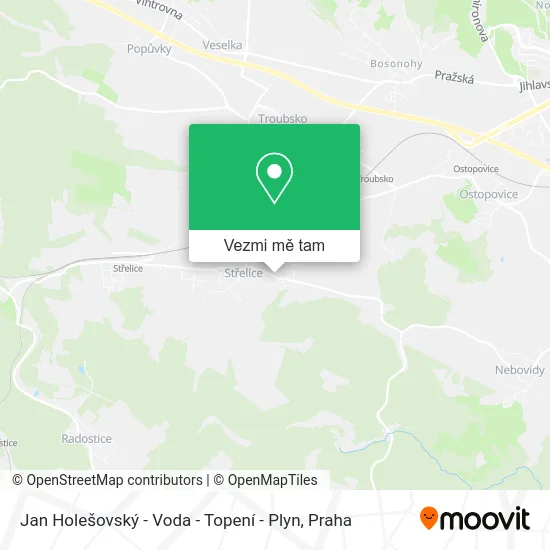 Jan Holešovský - Voda - Topení - Plyn mapa