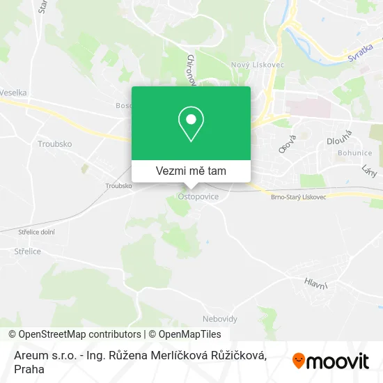 Areum s.r.o. - Ing. Růžena Merlíčková Růžičková mapa