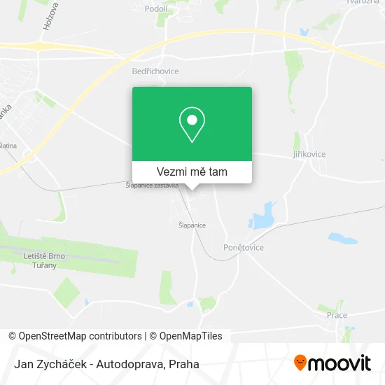 Jan Zycháček - Autodoprava mapa