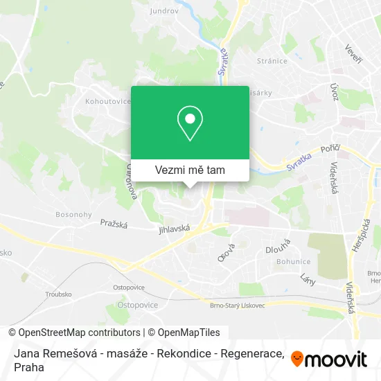 Jana Remešová - masáže - Rekondice - Regenerace mapa
