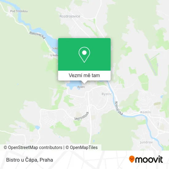 Bistro u Čápa mapa