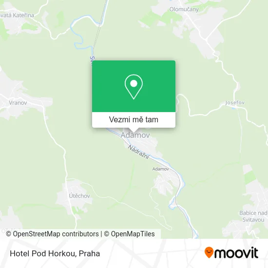 Hotel Pod Horkou mapa