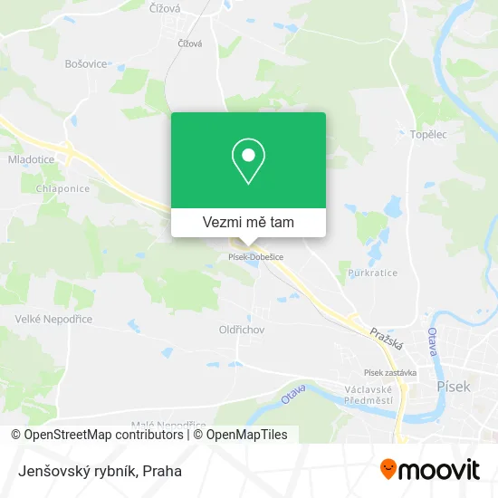 Jenšovský rybník mapa
