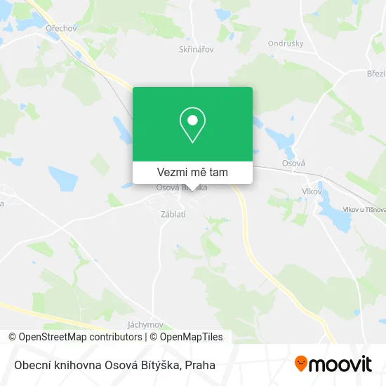 Obecní knihovna Osová Bítýška mapa