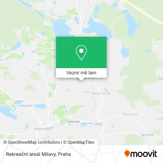 Rekreační areál Milavy mapa