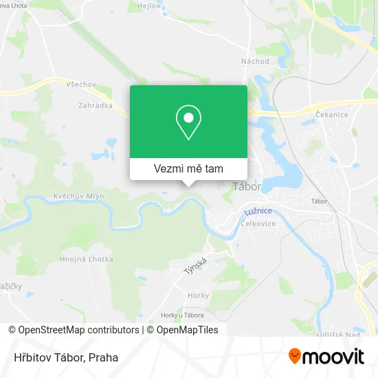 Hřbitov Tábor mapa