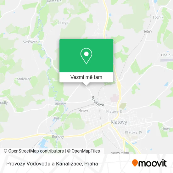 Provozy Vodovodu a Kanalizace mapa