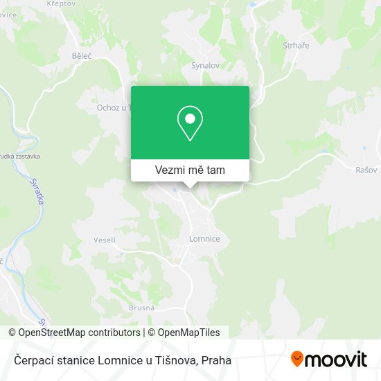 Čerpací stanice Lomnice u Tišnova mapa