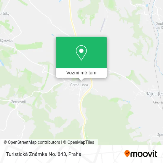Turistická Známka No. 843 mapa