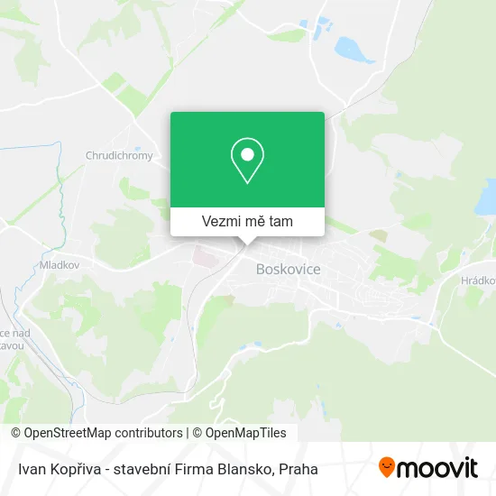 Ivan Kopřiva - stavební Firma Blansko mapa