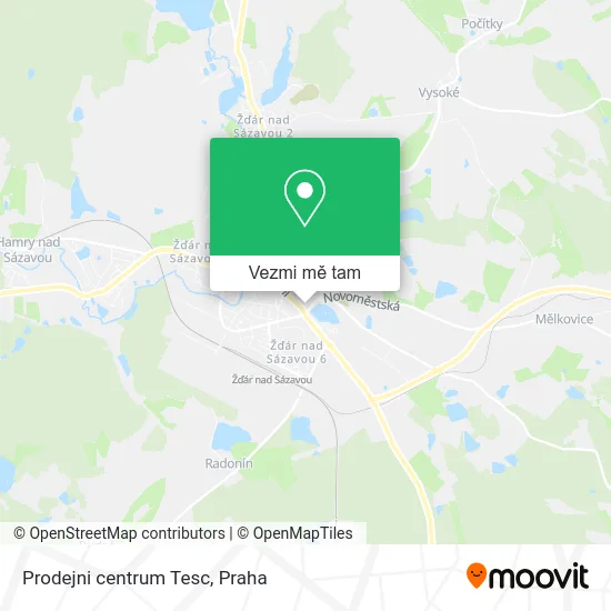 Prodejni centrum Tesc mapa