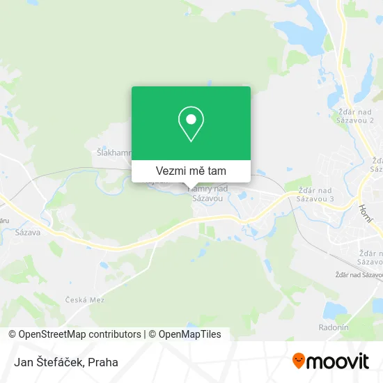 Jan Štefáček mapa