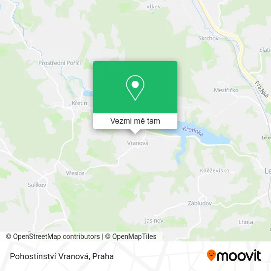 Pohostinství Vranová mapa