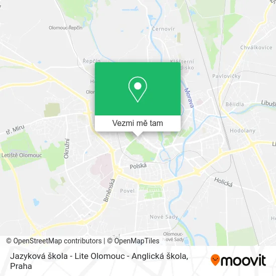 Jazyková škola - Lite Olomouc - Anglická škola mapa