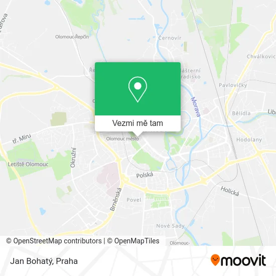 Jan Bohatý mapa