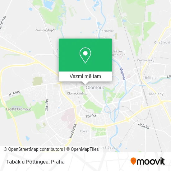 Tabák u Pöttingea mapa