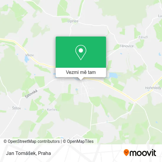 Jan Tomášek mapa