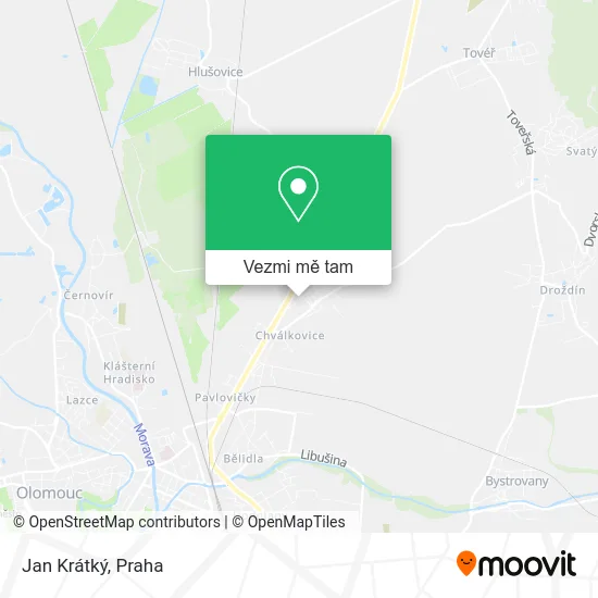 Jan Krátký mapa