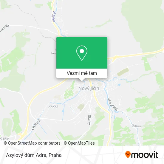 Azylový dům Adra mapa