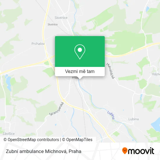 Zubní ambulance Michnová mapa