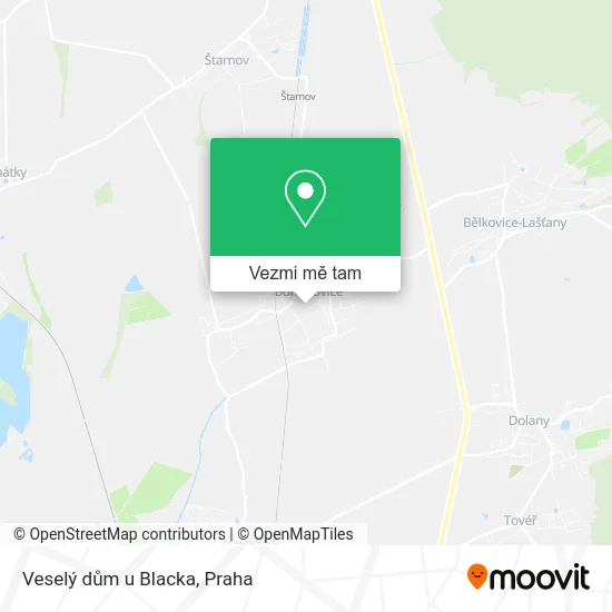 Veselý dům u Blacka mapa