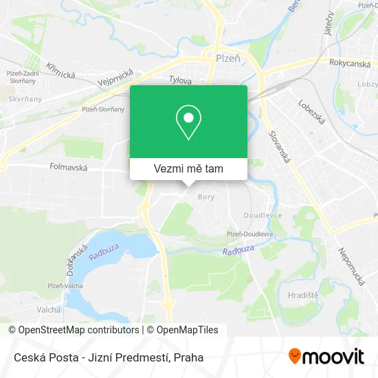 Ceská Posta - Jizní Predmestí mapa
