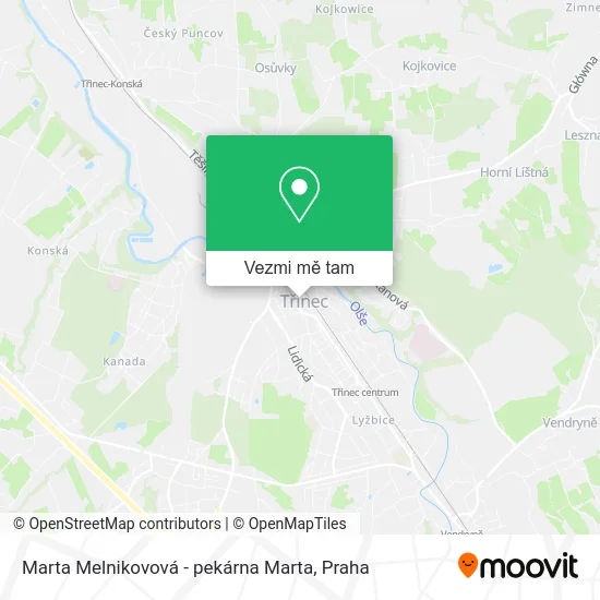 Marta Melnikovová - pekárna Marta mapa