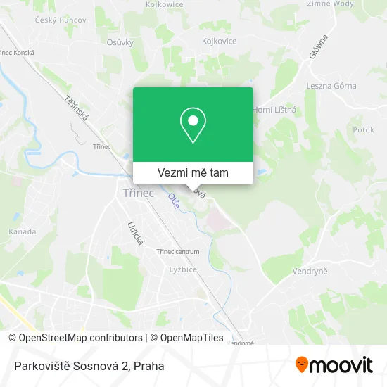 Parkoviště Sosnová 2 mapa