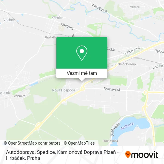 Autodoprava, Spedice, Kamionová Doprava Plzeň - Hrbáček mapa