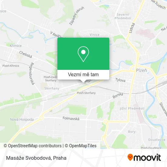 Masáže Svobodová mapa