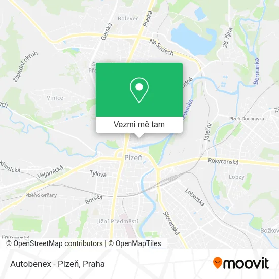 Autobenex - Plzeň mapa