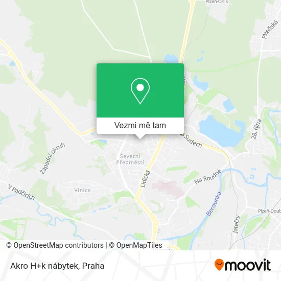 Akro H+k nábytek mapa
