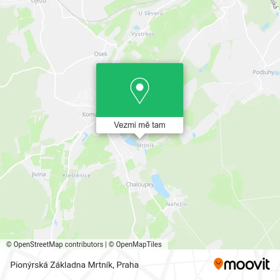 Pionýrská Základna Mrtník mapa