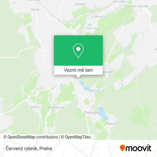 Červený rybník mapa