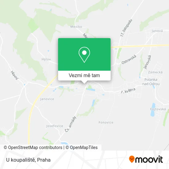 U koupaliště mapa