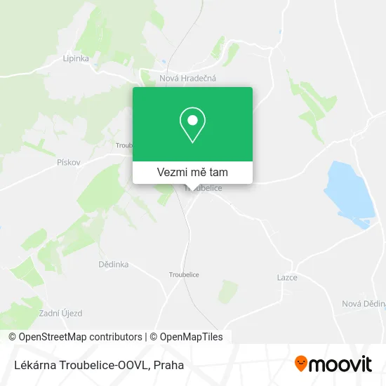 Lékárna Troubelice-OOVL mapa