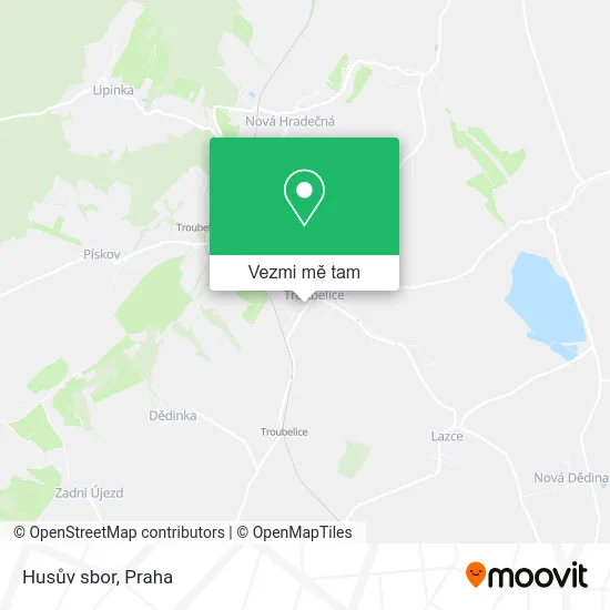 Husův sbor mapa