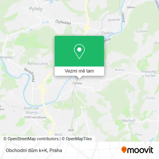 Obchodní dům k+K mapa