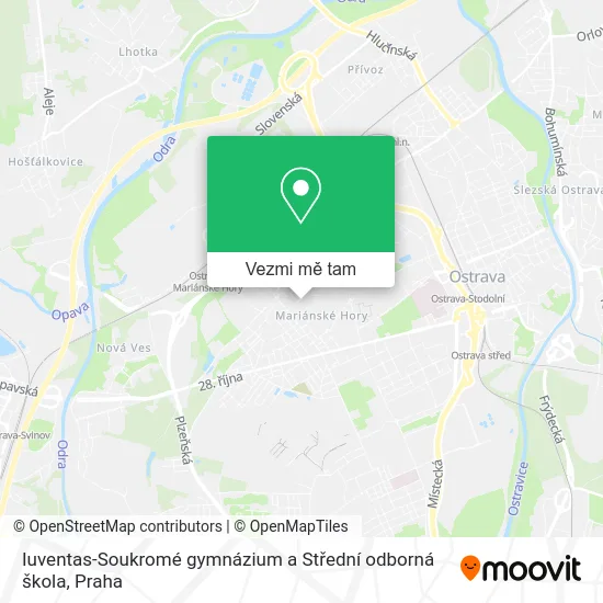 Iuventas-Soukromé gymnázium a Střední odborná škola mapa