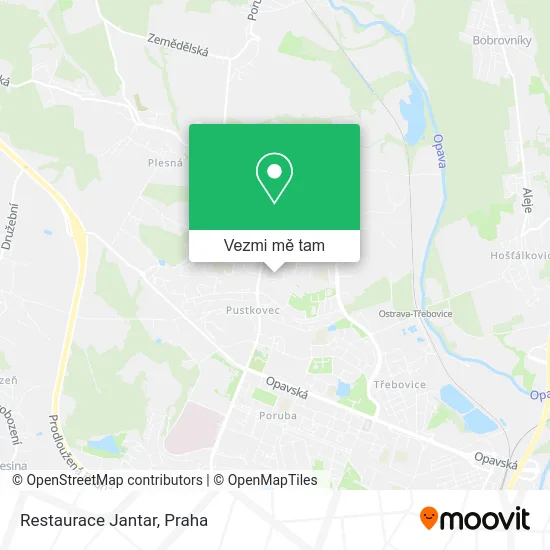 Restaurace Jantar mapa