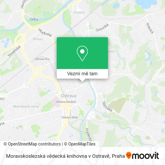 Moravskoslezská vědecká knihovna v Ostravě mapa
