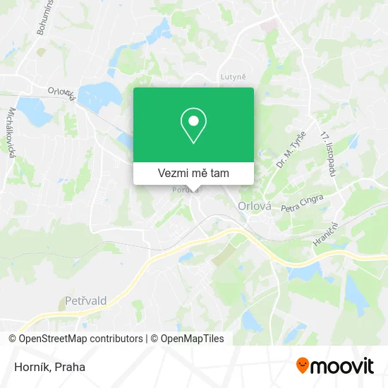 Horník mapa